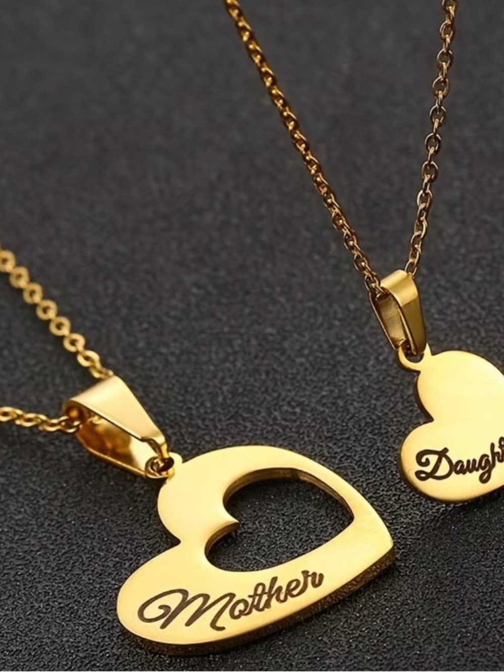 Gold Heart 'Mother' Pendant Necklace - Women Jewelry